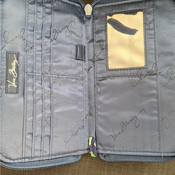 Vera Bradley Blue and Green Zip-Around Mosaic Diamond Wallet - Picture 4 of 6